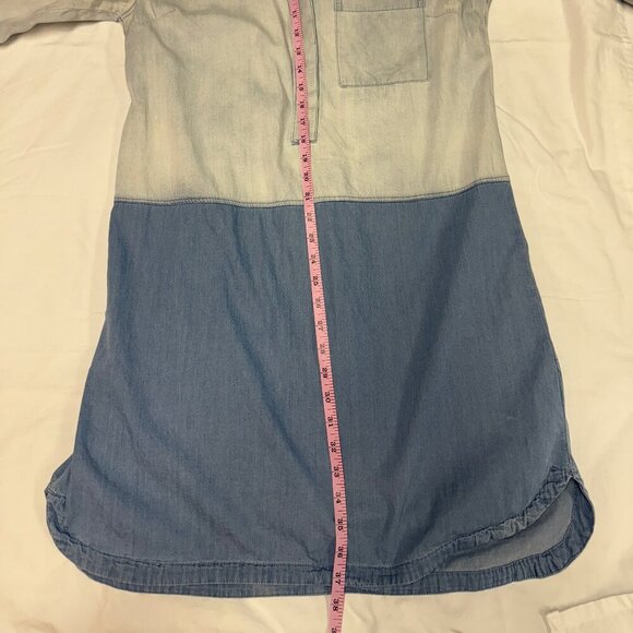 Old Navy Two Tone Denim/Chambray Shirt Dress, Medium, EUC - Picture 4 of 11